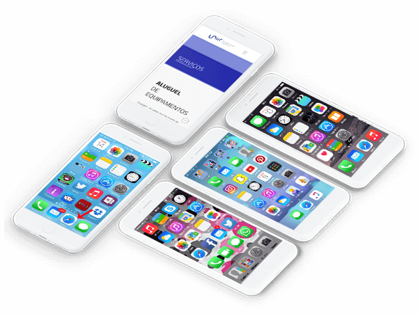 Diversos modelos de iPhone para locação na Uniir