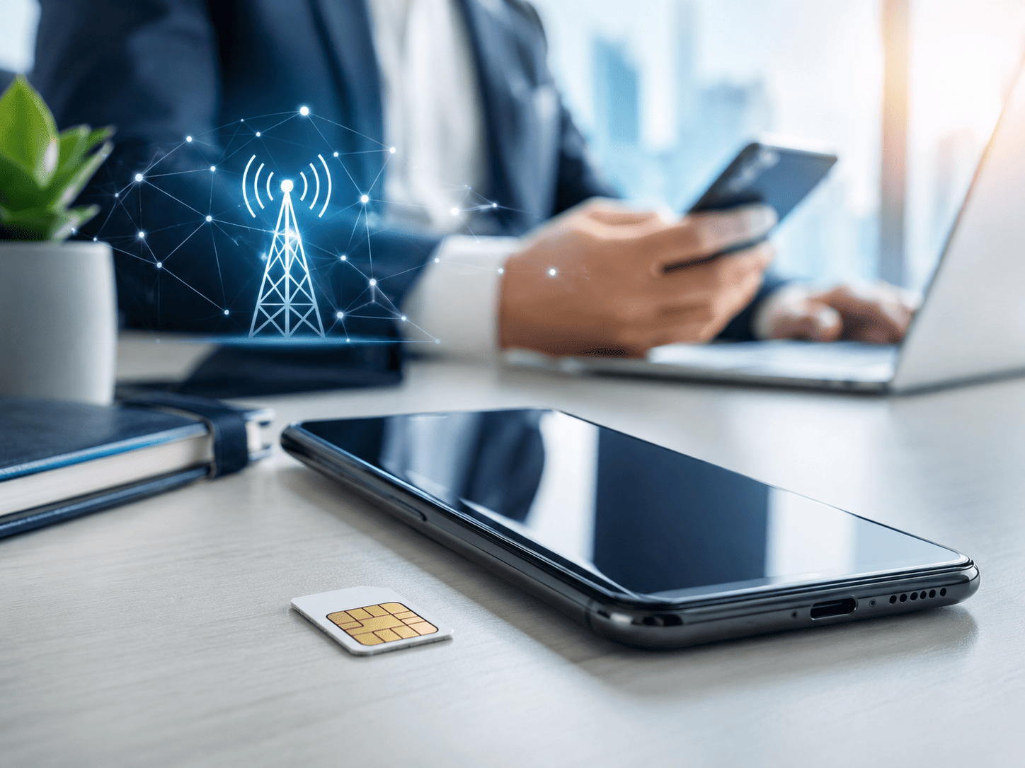 Smartphone com chip e conexão móvel para aluguel de celular com linha telefônica