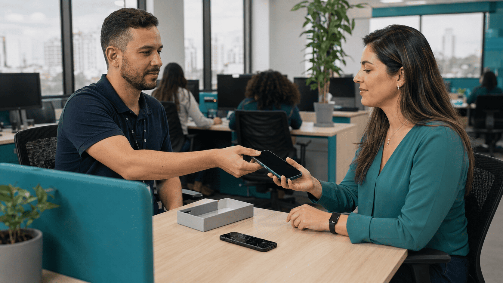 Troca rápida no aluguel de celular corporativo